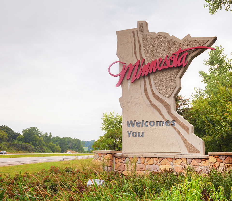 Minnesota land mark welcome